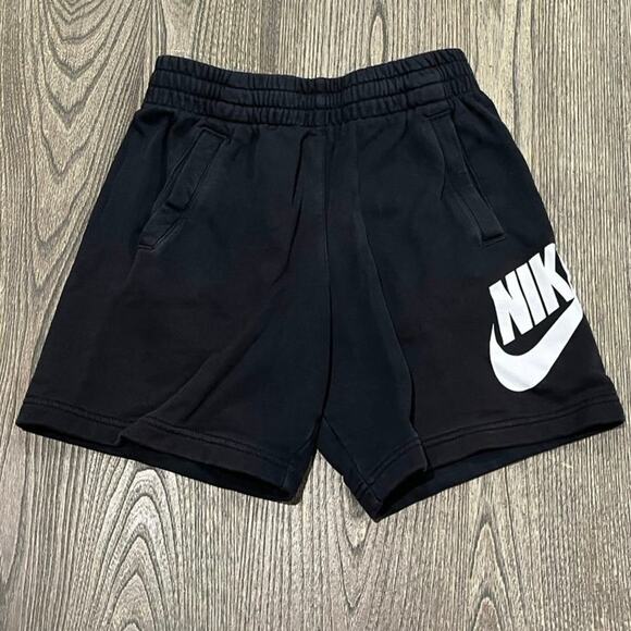 Nike Other - Nike Boys Youth Athletic Shorts Swoosh Logo Print Elastic Waist Black Size M